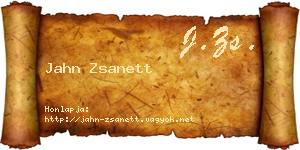 Jahn Zsanett névjegykártya