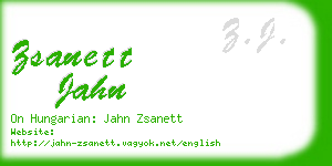 zsanett jahn business card